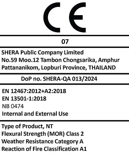 SHERA fibre cement building materials CE Mark